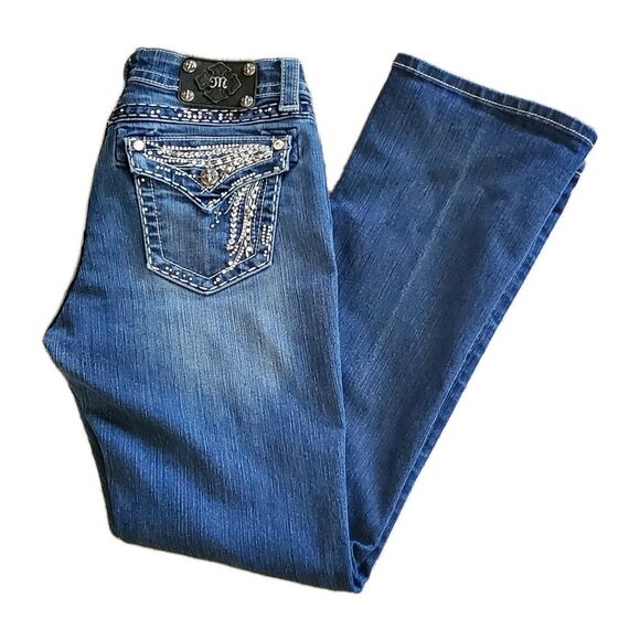 Miss Me Sz 29x33 Easy Boot Denim Blue Jeans JE5651E3L Color DK 129 - Picture 1 of 15